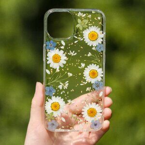 daisy pressed flower iphone 15 pro max 14 13 phone case cover Samsung pixel s24